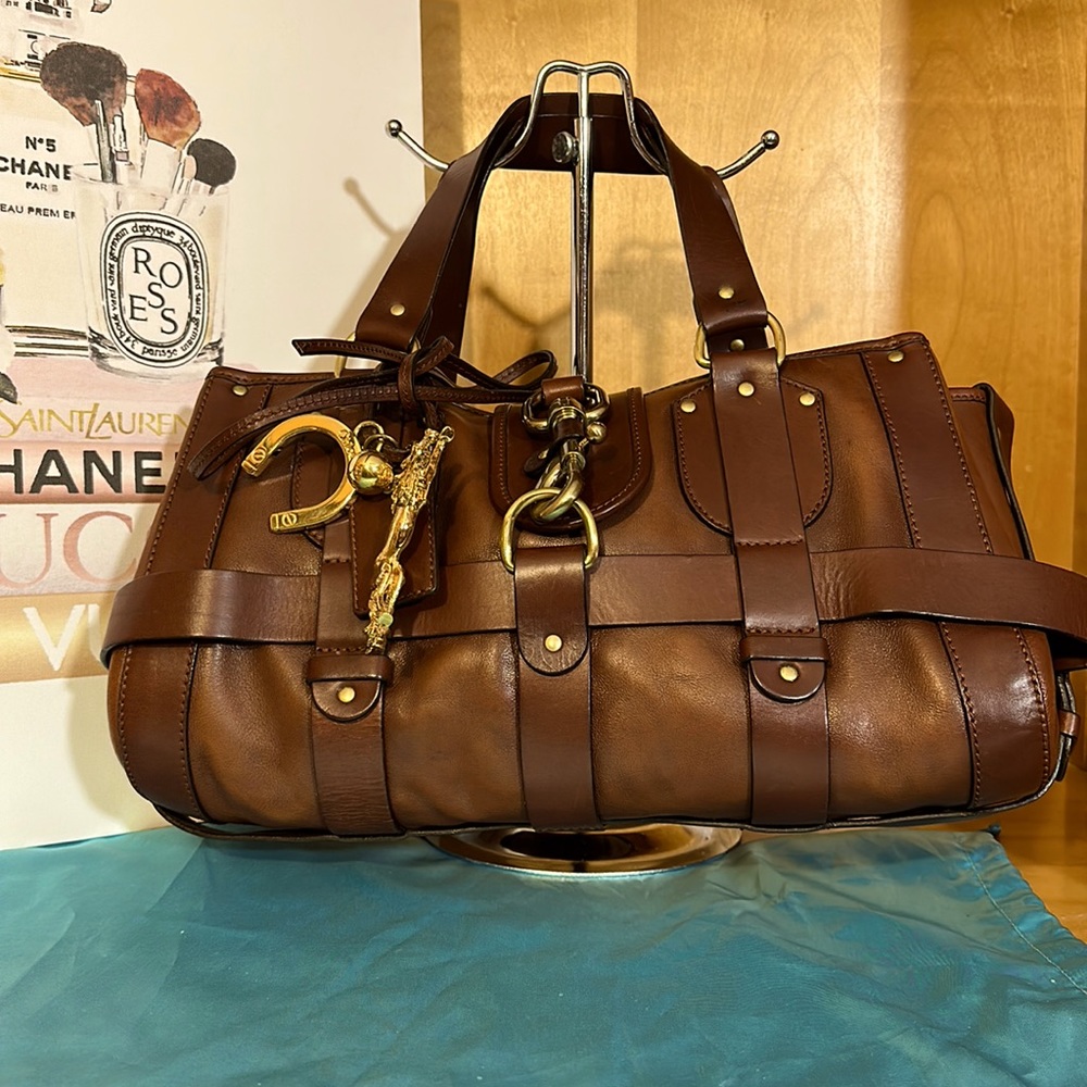 Purse Bag Chloe Kerala Western Horse Charms Brown Leather Shoulder Bag w charms - Picture 1 of 14